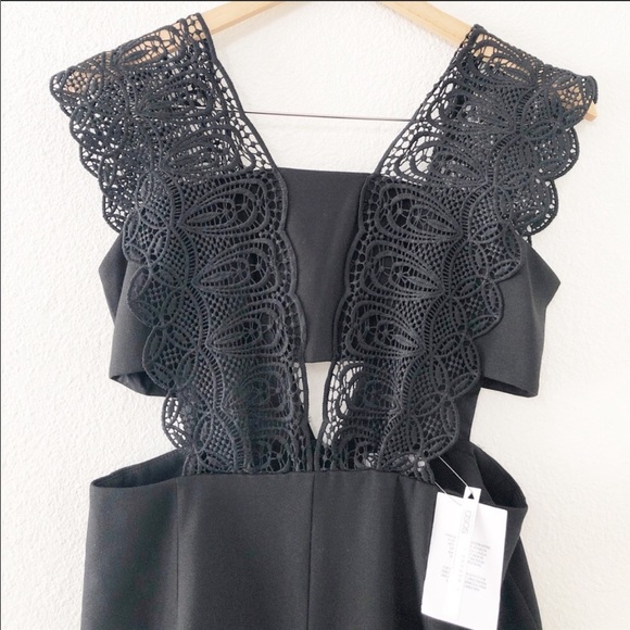 ASOS Black Lace Wide Leg Jumpsuit - Picture 5 of 8